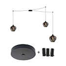 Tricky plafondbak max 10-lichts, set voor 3 lichts zwart