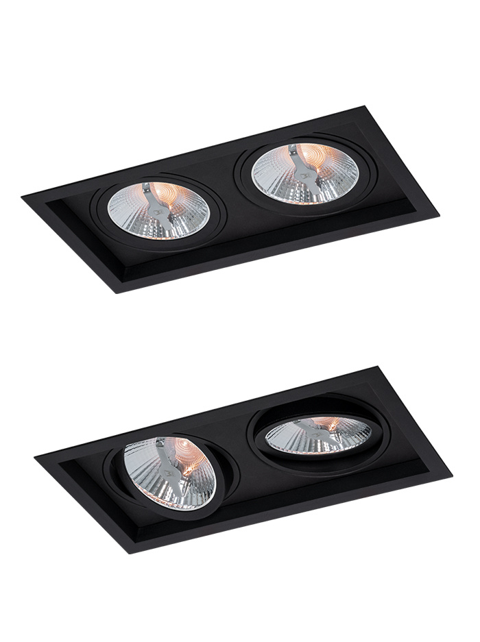 CONCORD 111 inbouwspot 2-lichts zwart - Inbouwspots