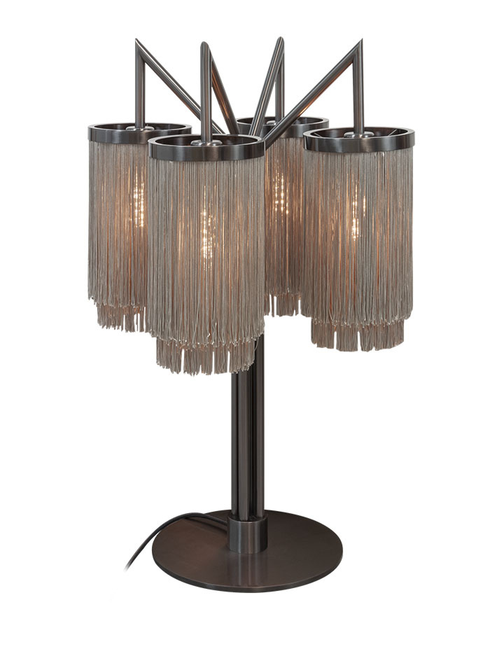 FRINGES tafellamp 4-lichts gun metal - Tafellampen