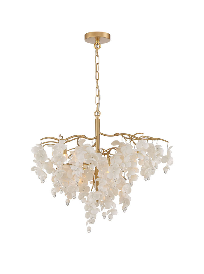 POSITANO hanglamp 3x G9 champagne goud d:51cm - Hanglampen