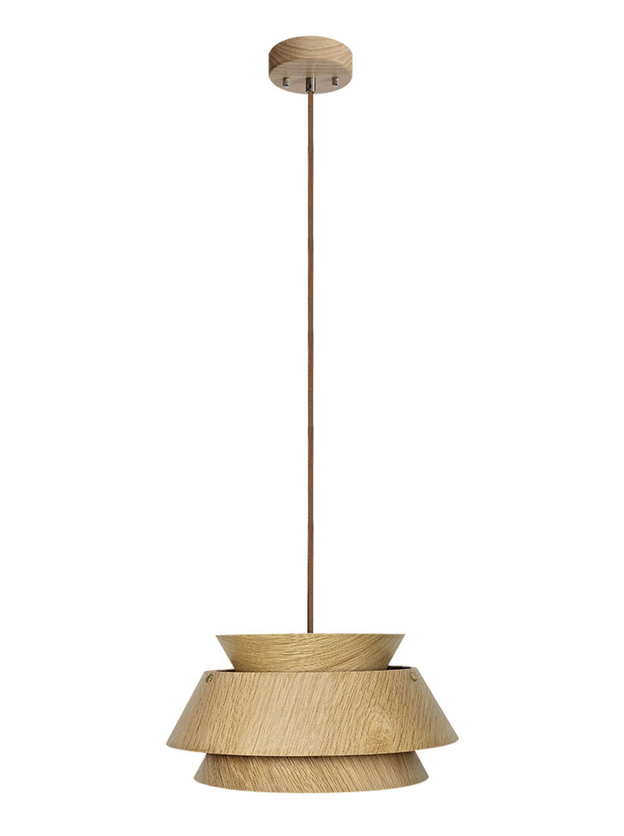 Void wood hanglamp E27 eiken hout d:33cm