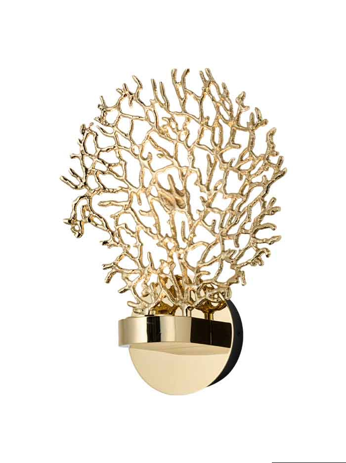 Corallo gold wall lamp