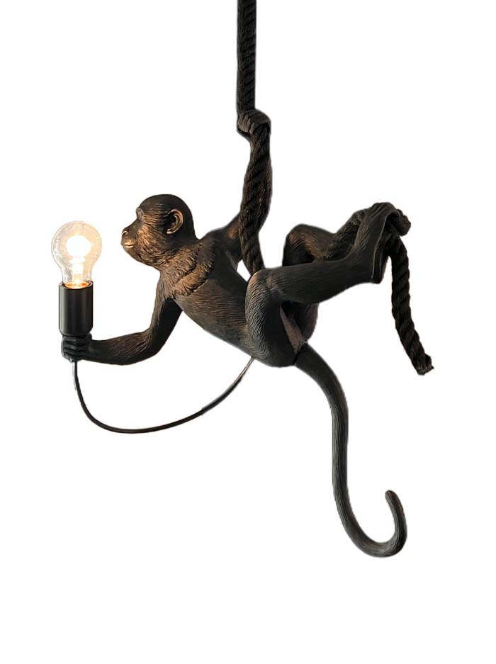 Aap hanglamp E27 zwart