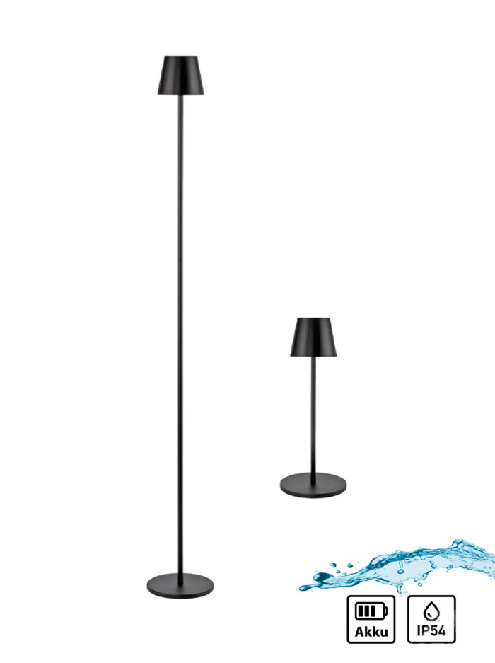 Bastone vloerlamp USB 2,5W 3000K zwart IP54