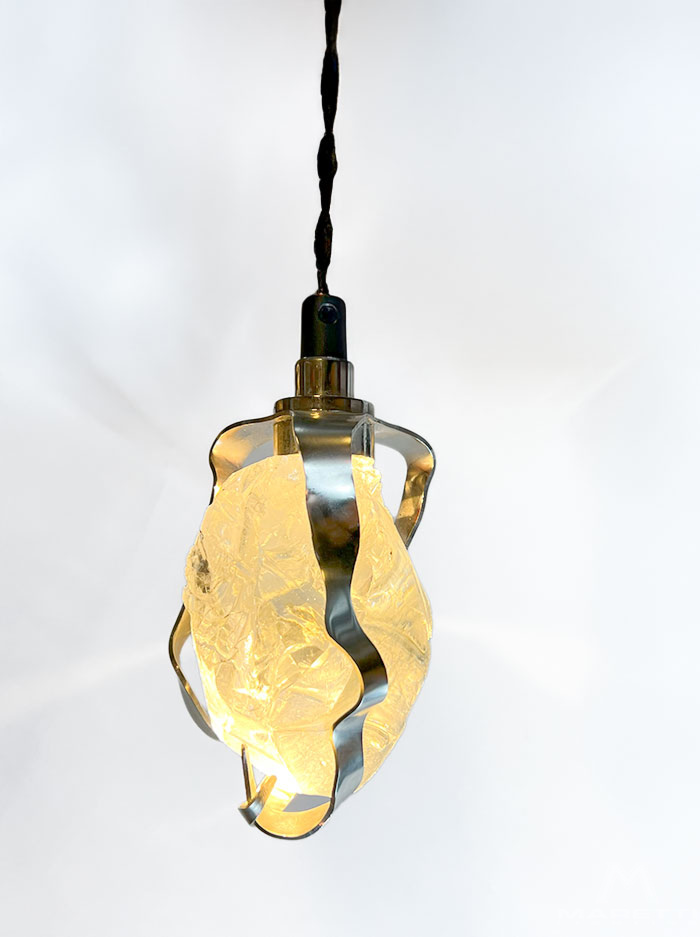 Glass jewel hanging lamp small 1-light chrome