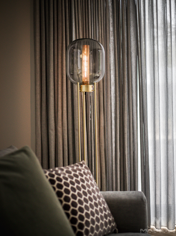 Rivington glass vloerlamp messing ontworpen door Brands-Concept