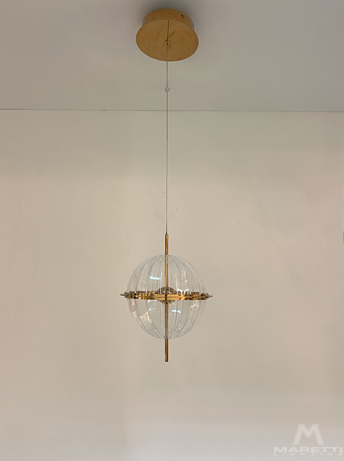 Burano hanglamp 1-lichts 12W 2700K goud d:23cm dimbaar