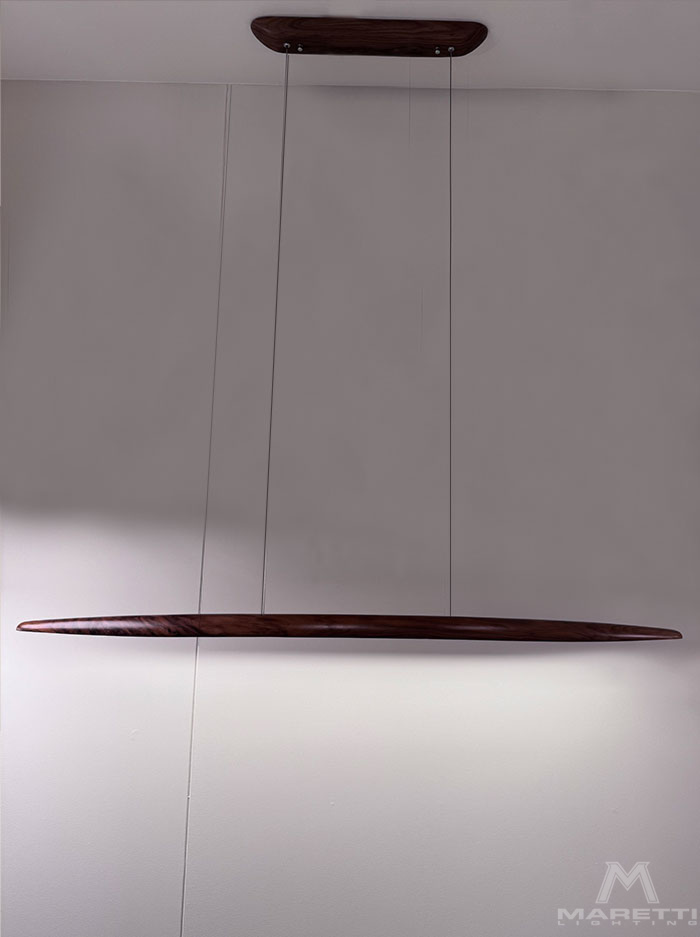 Donna hanglamp 20W 2700K donker walnoot hout dimbaar