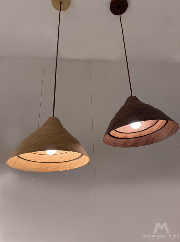 Celino hanglamp E27 eiken hout d:33cm