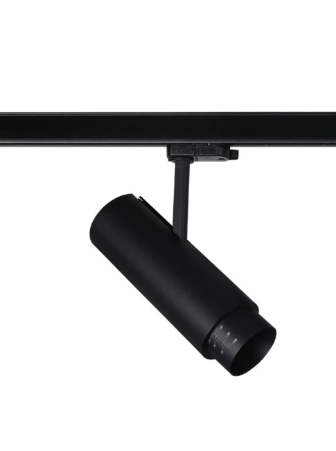 Narrow 3-phase rail spotlight black