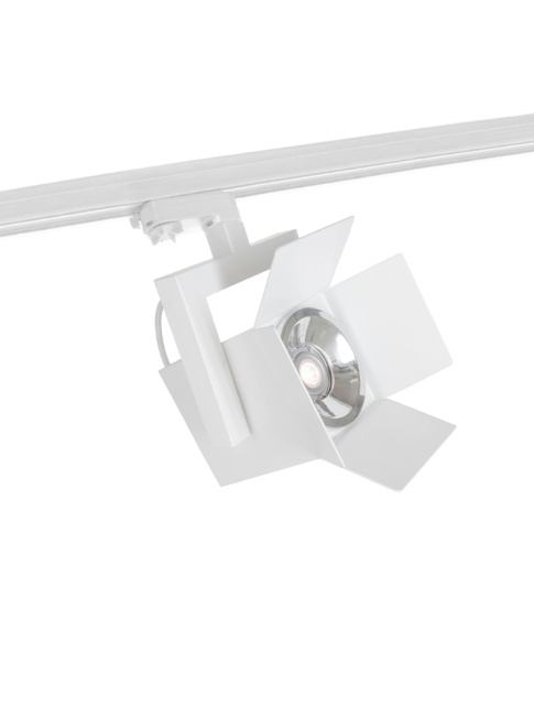 Stage cube 3-fase railspot wit ontworpen door Jan des Bouvrie