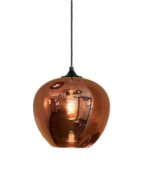 Tulip 1-light hanging lamp d:30cm copper