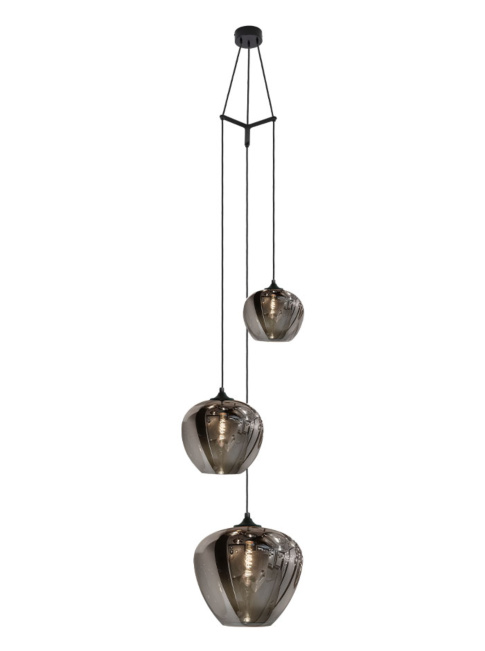 Tulip 3-light smoke hanging lamp