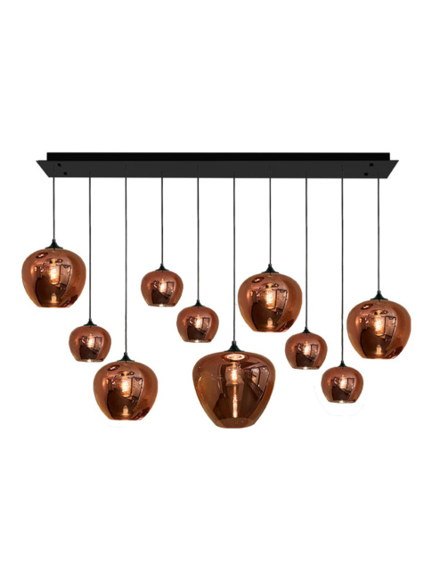 Tulip hanging lamp 10-light copper