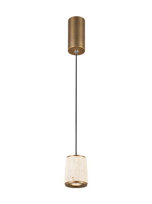 Canna bronze travertine hanging lamp
