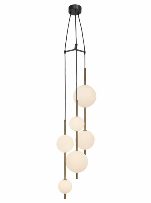 Pearl pendant 3-light 18W bronze with spreader designed by Herman Peters