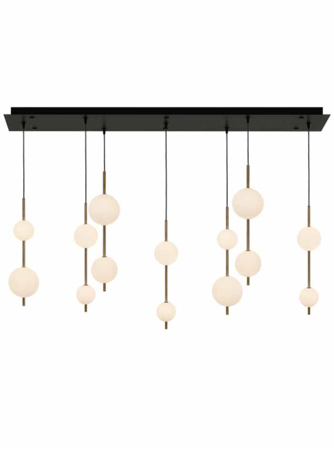 Pearl pendant 7-light 42W bronze designed by Herman Peters