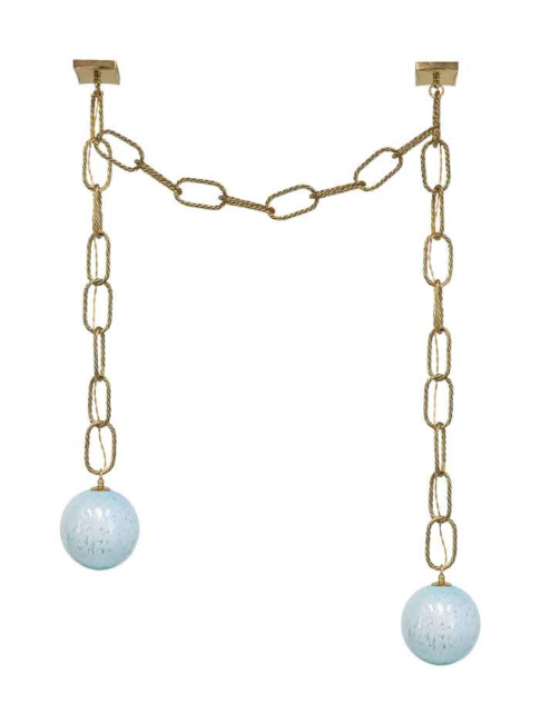 Gems necklace hanging lamp 2-light G9 large turquoise designed by RA studio
