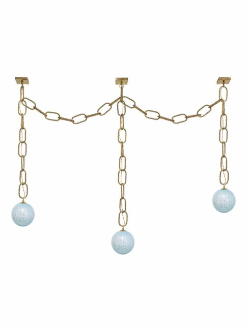 Gems necklace hanging lamp 3-light G9 large turquoise designed by RA studio