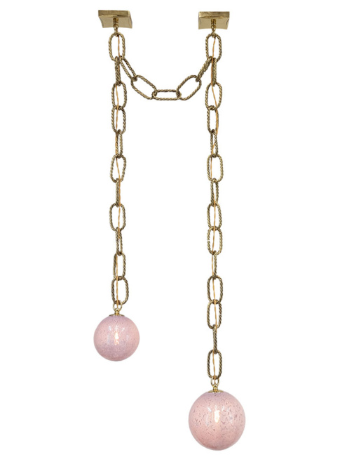 Gems necklace hanging lamp 2-light G9 medium lilac designed by RA studio