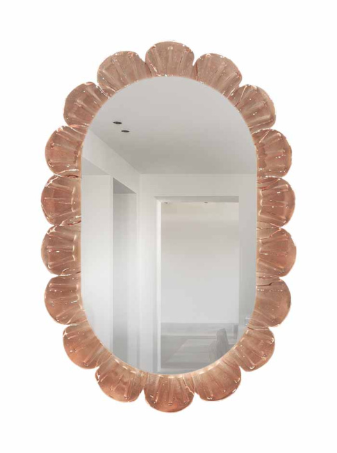 Mirror glass shell rose 25W ip44 mirror designed by RA studio
