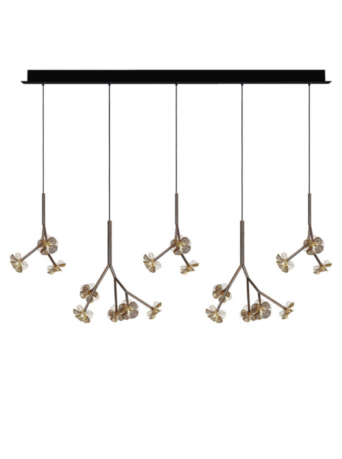 Hortense rectangle hanging lamp 19-light bronze designed by Annet van Egmond
