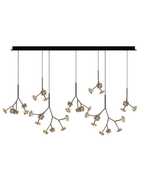 Hortense rectangular hanging lamp 33 light bronze designed by Annet van Egmond