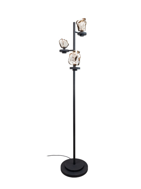 Glass jewel floor lamp 3-light bronze