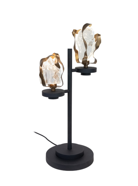 Glass jewel table lamp 1-light bronze