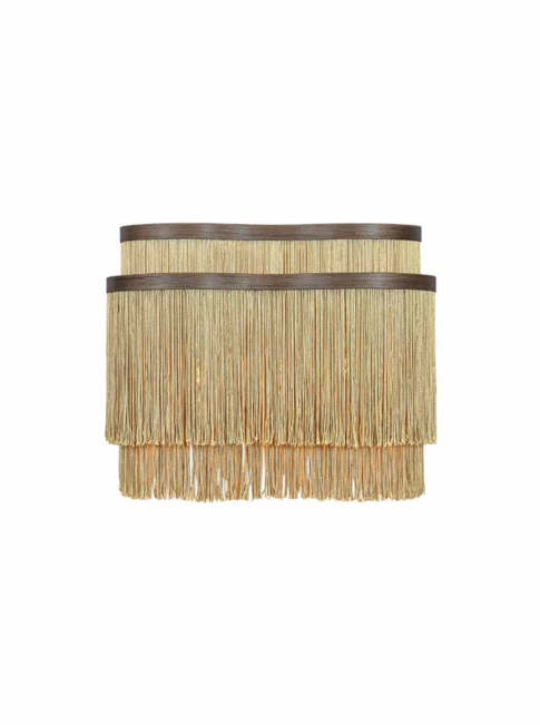 Fringes wandlamp breed 2-lichts brons ontworpen door Patrick Russ