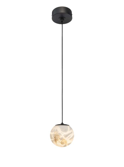 Venetian hanging lamp d:10cm black with alabaster