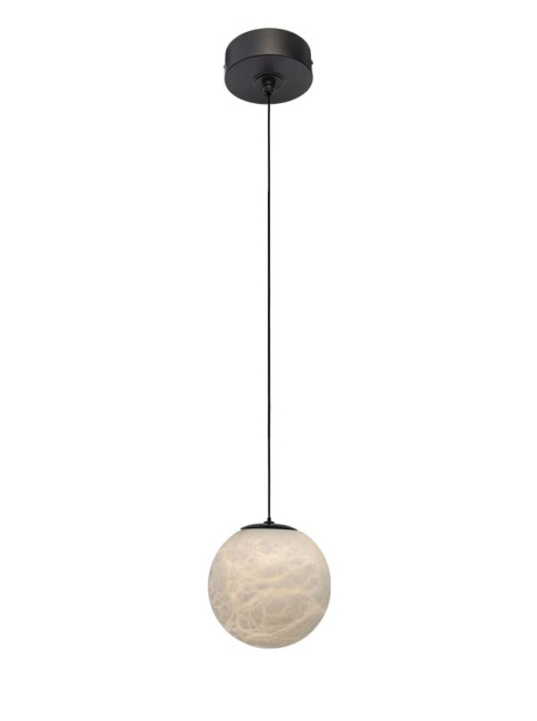 Venetian hanging lamp d:15cm black with alabaster