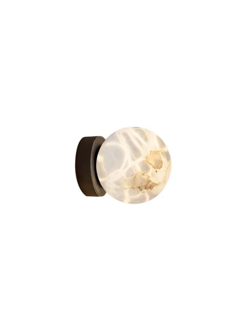 Venetian wandlamp d:10cm brons met alabaster