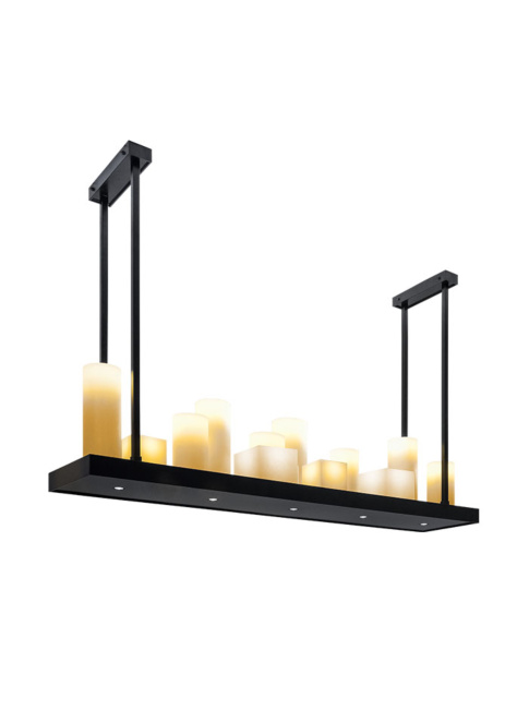 Candle plateau pendant lamp 12-light+5 spots