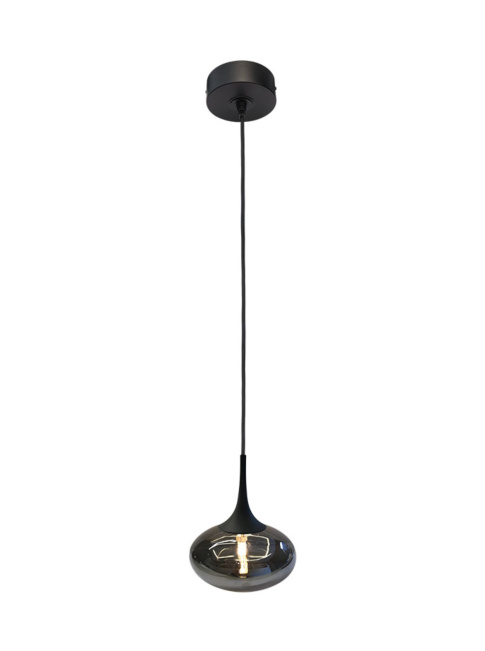Paradiso hanging lamp 1-light G9 black with smoke glass 170mm