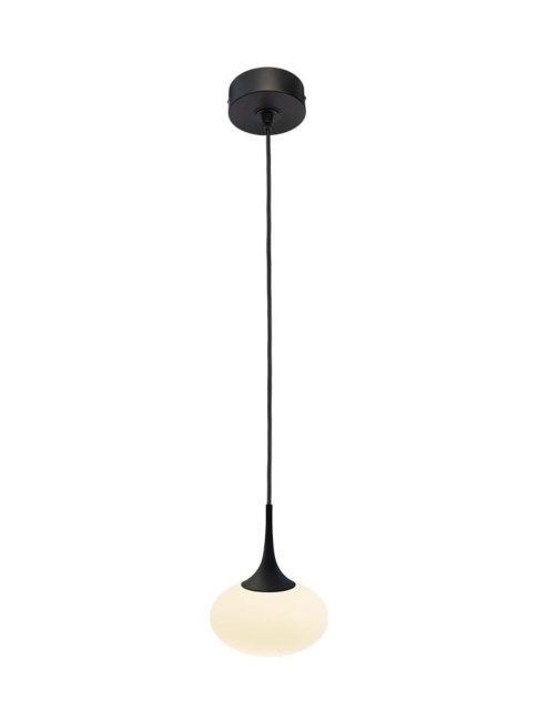 Paradiso hanging lamp 1-light G9 black with opal 170mm