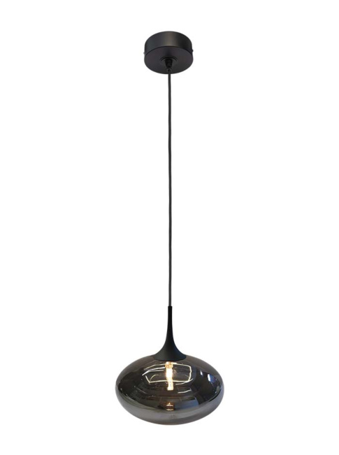 Paradiso hanging lamp 1-light G9 black with smoke glass 250mm