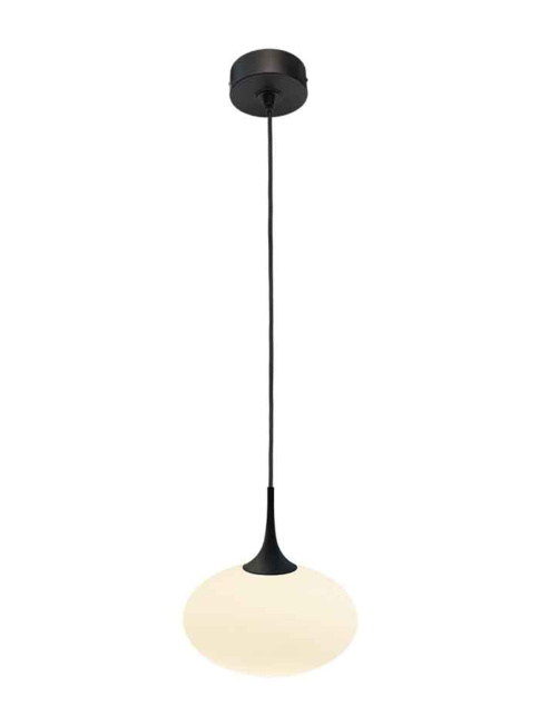 Paradiso hanging lamp 1-light G9 black with opal 250mm