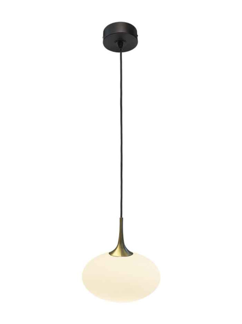 Paradiso hanging lamp 1-light G9 brass with opal 250mm