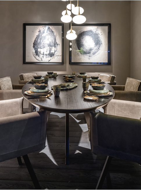 Paradiso hanging lamp round 5-light G9 opal