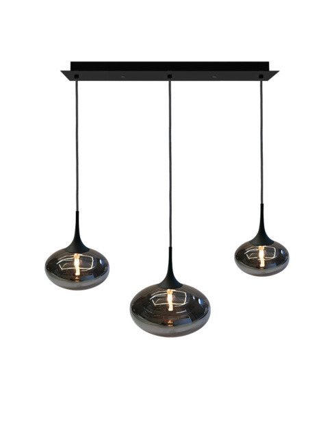 Paradiso reCTAngle hanging lamp 3-light G9 smoke