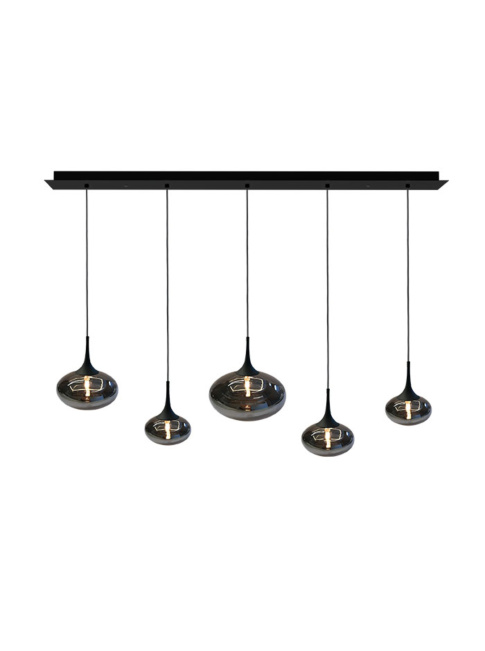 Paradiso reCTAngle hanging lamp 5-light G9 smoke