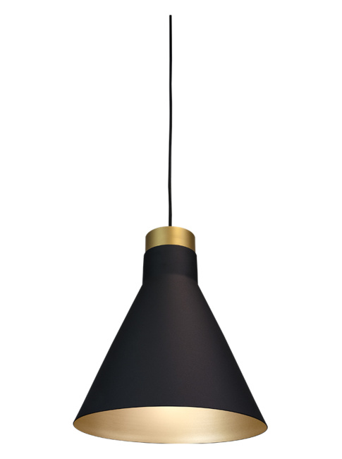 Flask large black/gold hanging lamp designed by Mariska Jagt