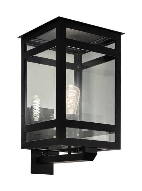 Quatro wall lamp on arm with smoke glass