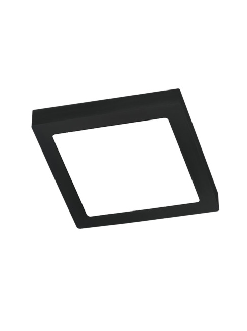 Tachion ceiling light with nood 18W square black