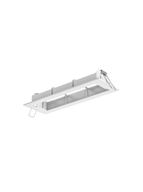 Recessed frame for emergency lighting fixture, white