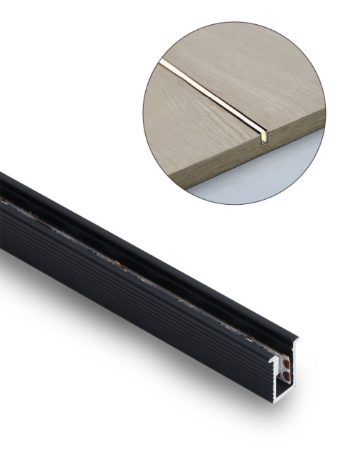 Wood inbouw profiel 3 meter zwart