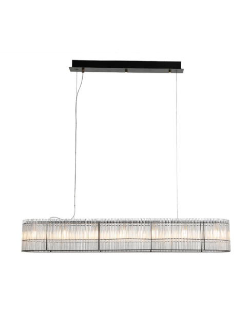 Puglia hanglamp 7x G9 zwart + smoke glas d:110cm