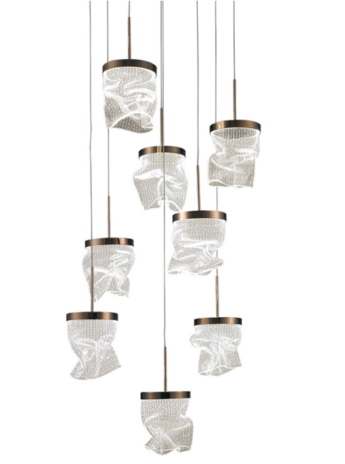 Felice hanging lamp 8x 5W 2700K gold d:40cm dimmable