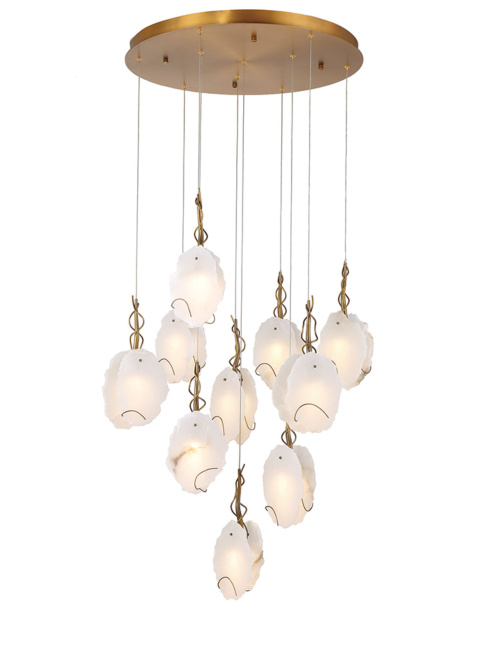 Amiata hanglamp 10x 3w mat goud d:70cm dimbaar